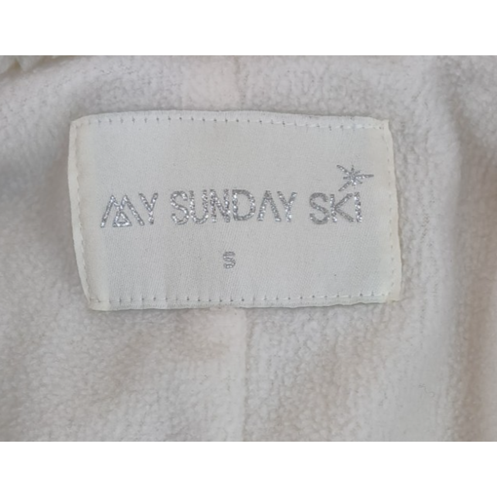 My Sunday Ski One Piece Snow Suit Women's Size S Ivory Belted #W4793 — image 7 of 8